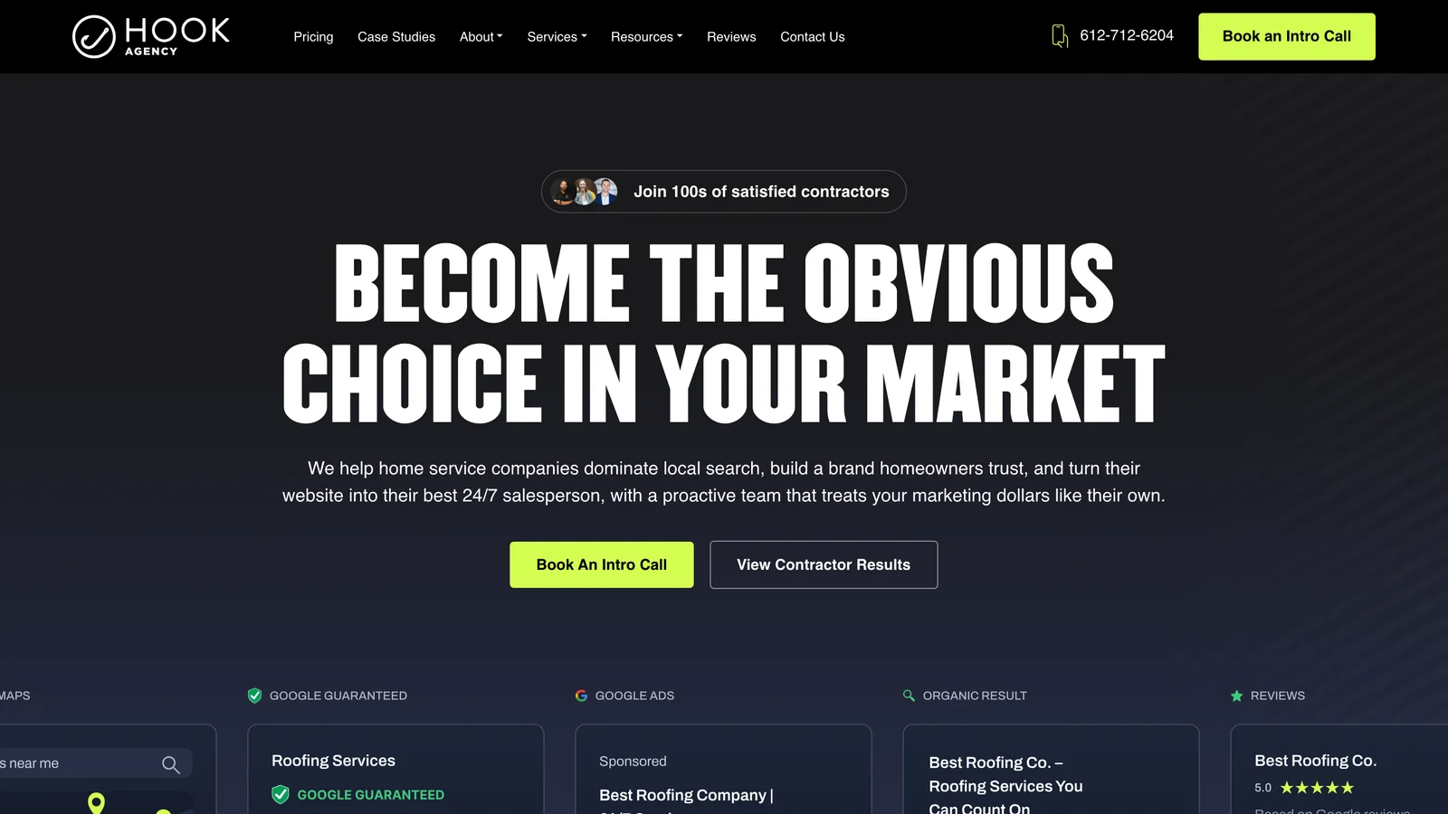 Hook Agency homepage