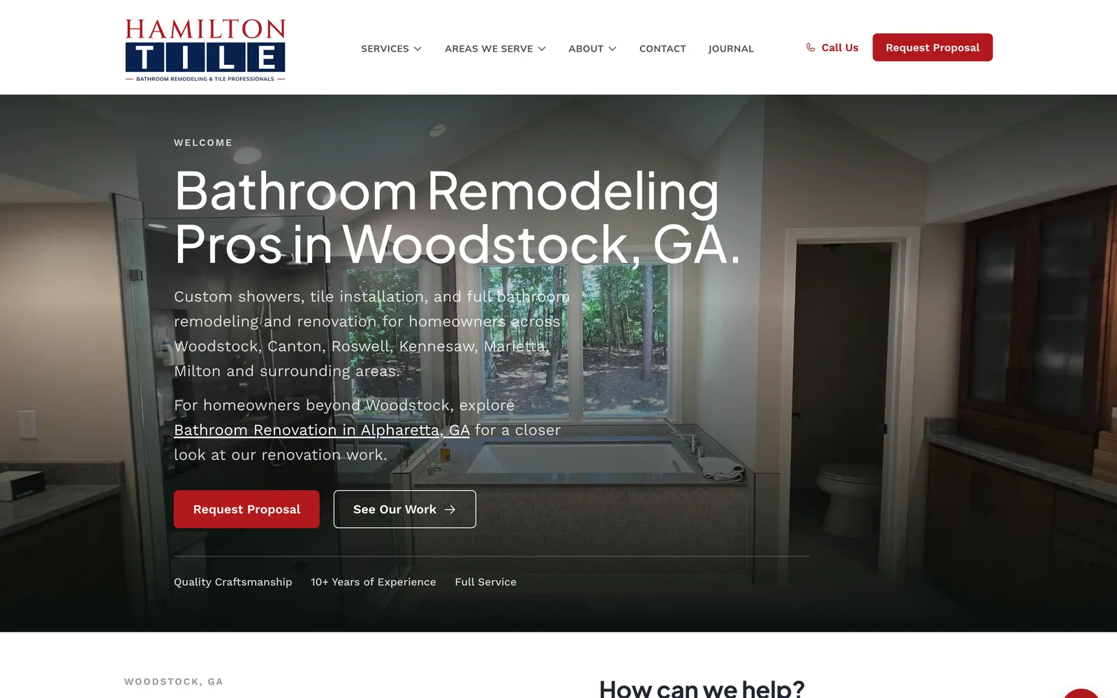 The Hamilton Tile homepage: Bathroom Remodeling Pros in Woodstock, GA.