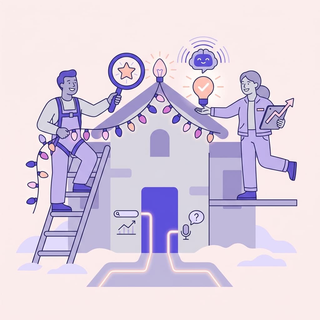 What is SEO and AEO for Holiday Light Installers?